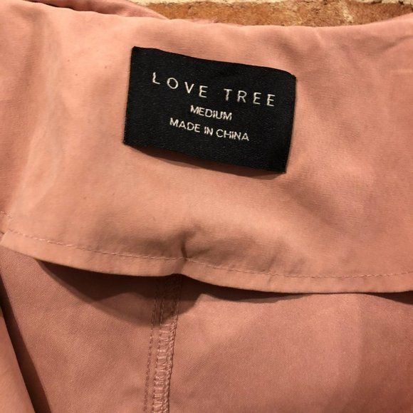 Love Tree Sz M Pink Hooded Wrap Jacket Drawstring Pockets Roll Tab - Picture 3 of 7